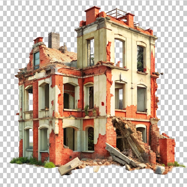 ruined building on transparent background