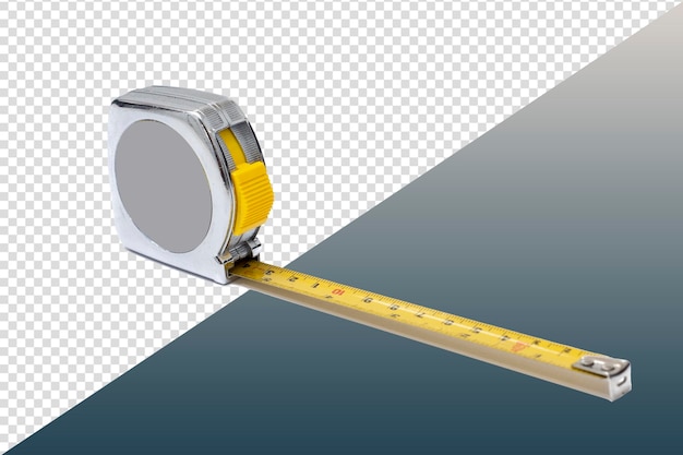 PSD a ruler with a yellow tape measure is shown on a white background