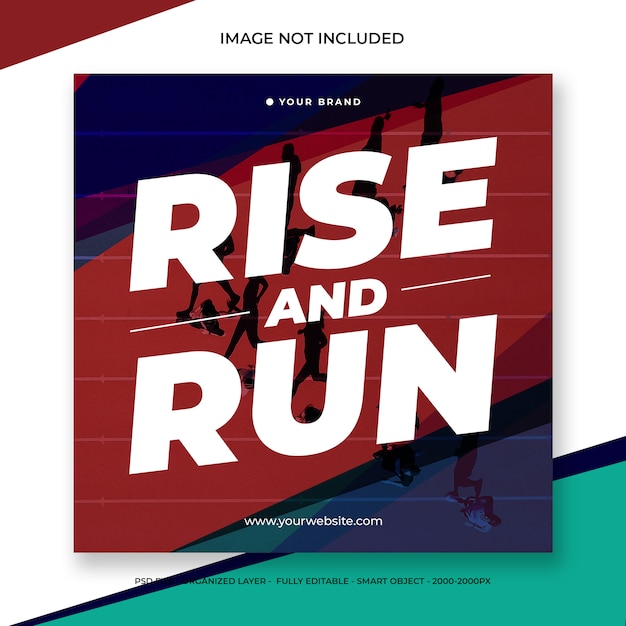 Running Event Social Media Post & Square Banner Template