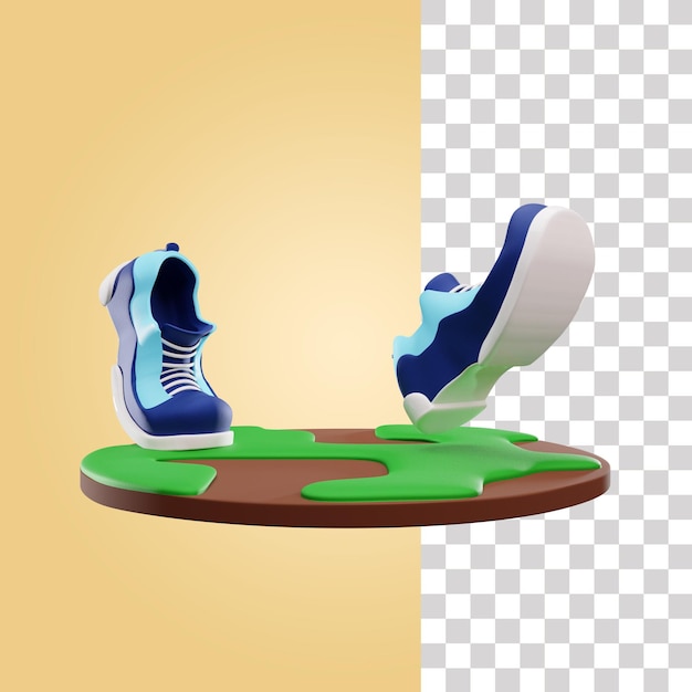 Running shoes 3d illustration