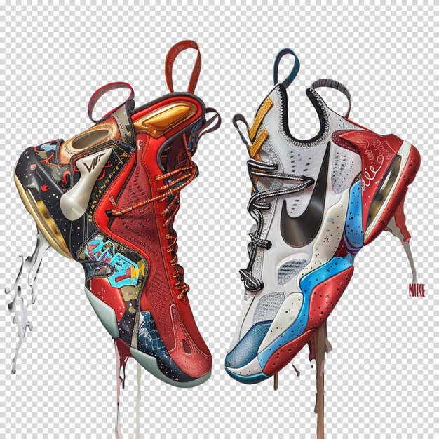 Running shoes or sneakers on a transparent background