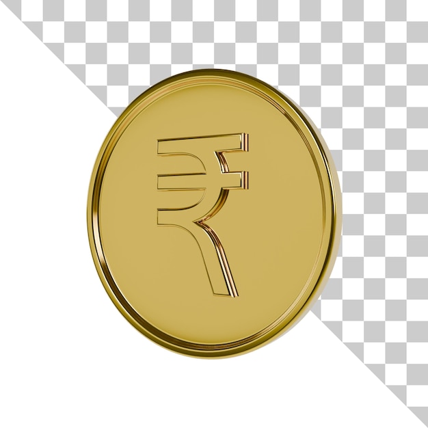 PSD rupee gold coin 3d icon