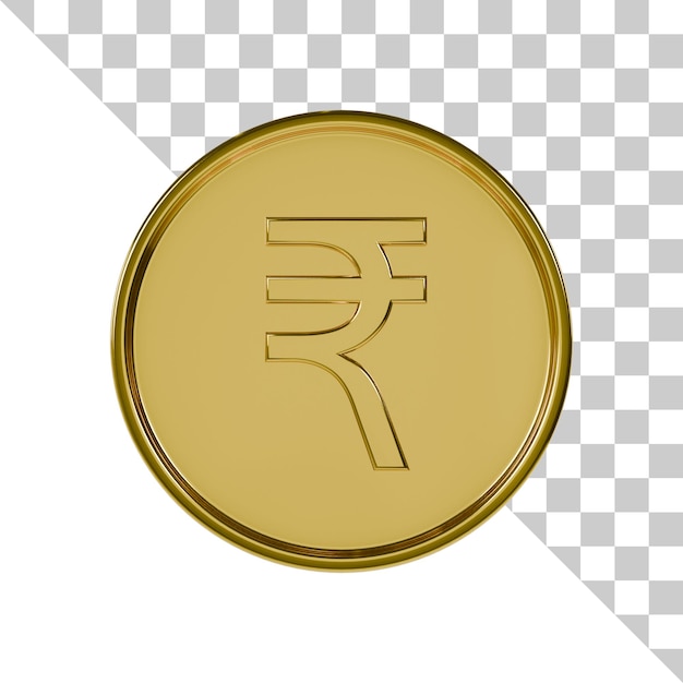 PSD rupee gold coin 3d icon