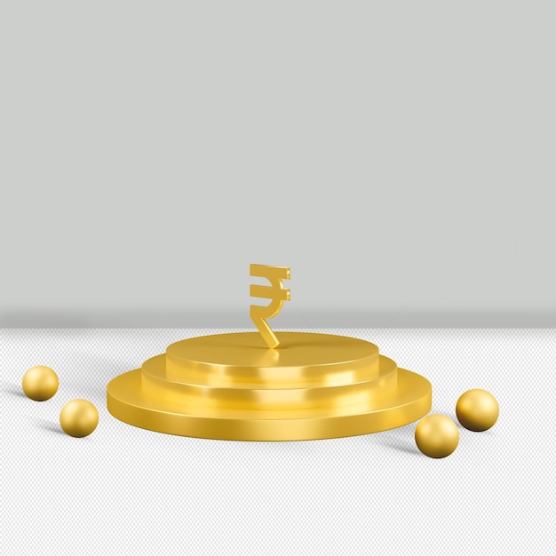 Rupee gold icon isolated 3d render