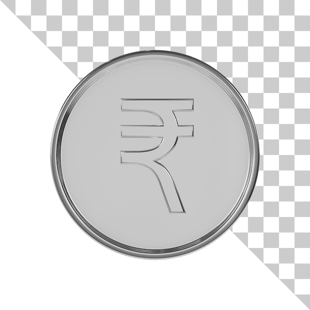 PSD rupee silver coin 3d icon