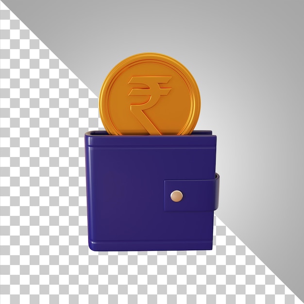 Rupee Wallet 3d Rendering