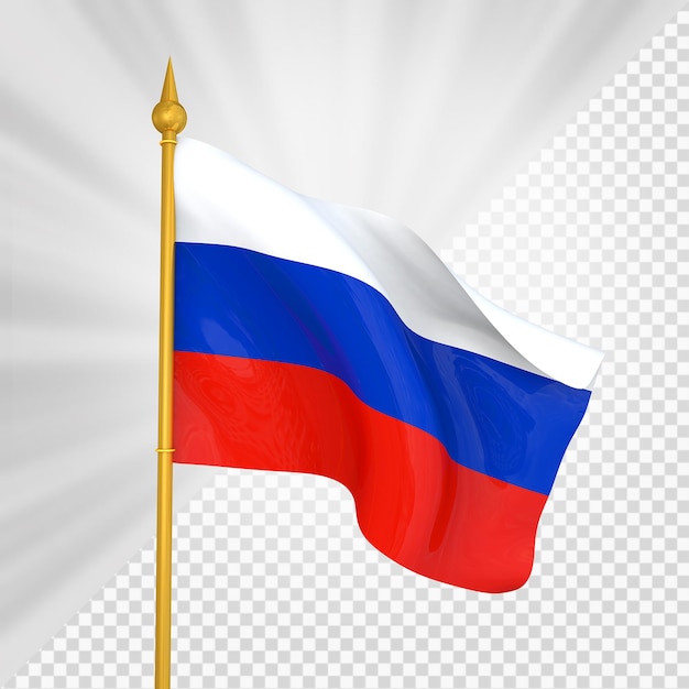 Russia Flag 3d render 