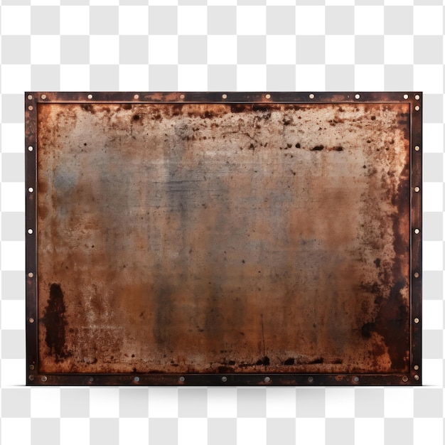 PSD rust metal plate sign transparency background psd