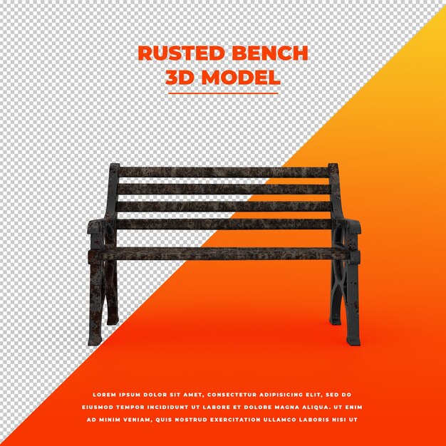 PSD rusted bench