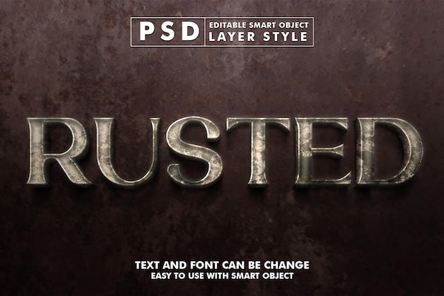 Rusted Editable Psd Text Effect