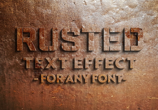 Rusted metal text effect