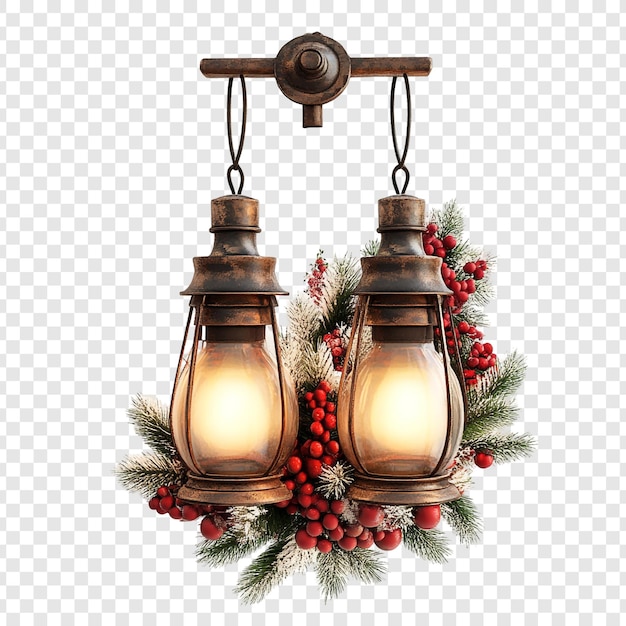 PSD rustic christmas lanterns