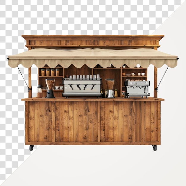 PSD rustic coffee cart stand