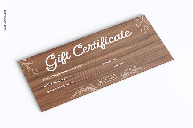 PSD rustic gift certificate mockup