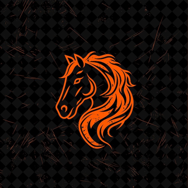 Rustic Horse Logo With Decorative Mane and a Powerful Pose D Creative Plant Vector Designs