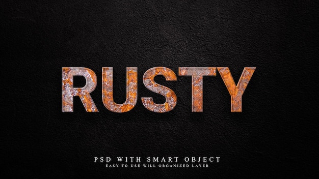 rusty cinematic title text effect