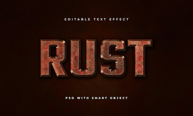 Rusty editable text effect template