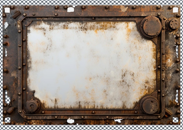 a rusty metal frame