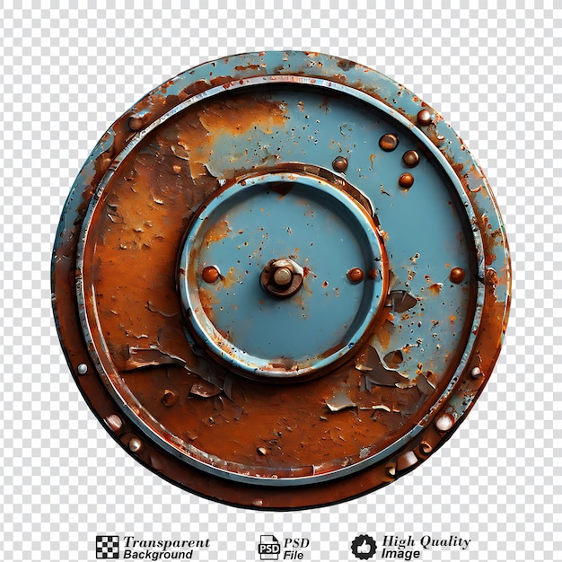 rusty metal plate isolated on transparent background