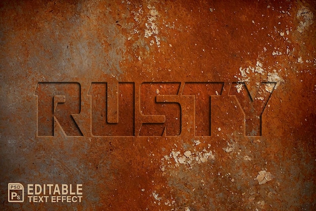 PSD rusty text style effect