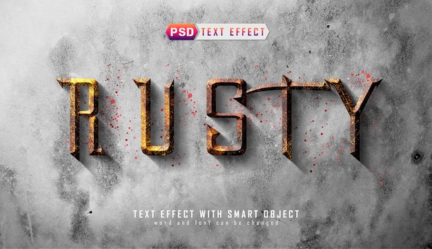 Rusty texture editable text effect