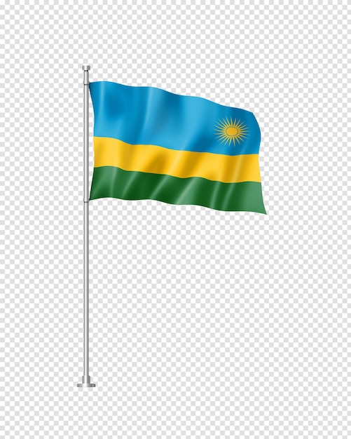 Rwanda flag isolated on white