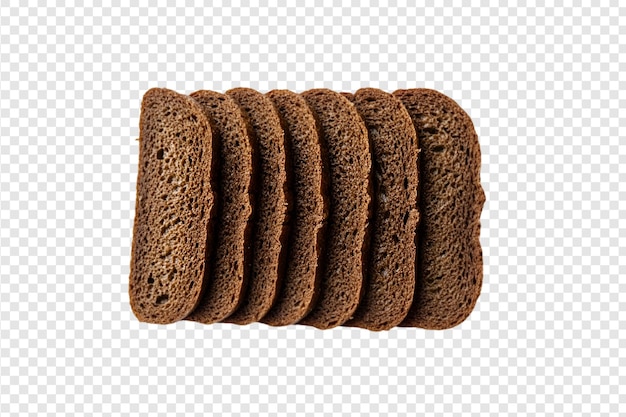 Rye bread slices isolated on a transparent background