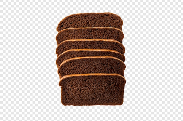 Rye bread slices isolated on a transparent background