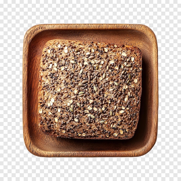 Rye bread with seeds isolated on a transparent background