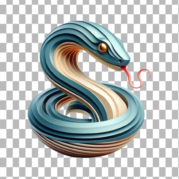 S Shaped Letter Snake On Transparent Background