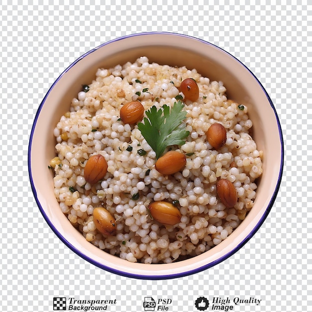 Sabudana khichdi isolated on transparent background