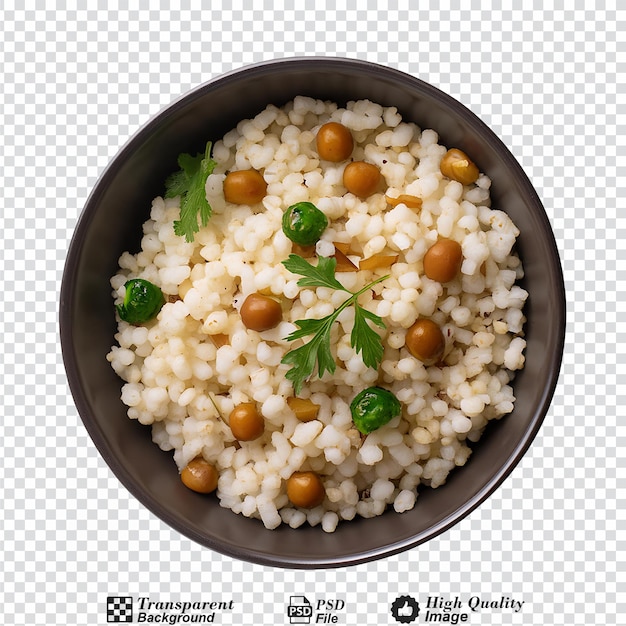 Sabudana khichdi isolated on transparent background