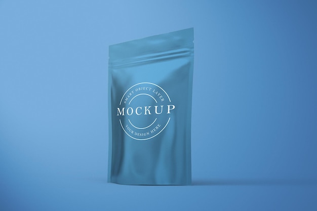 Sachet mockup design isolated in 3d rendering