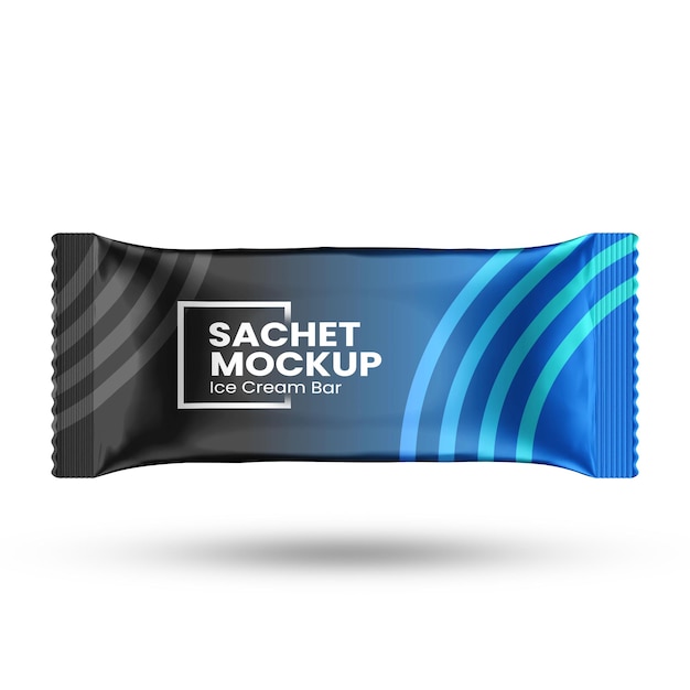 sachet mockup for ice cream or candy bar