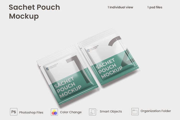 Sachet packaging mockup Premium Psd