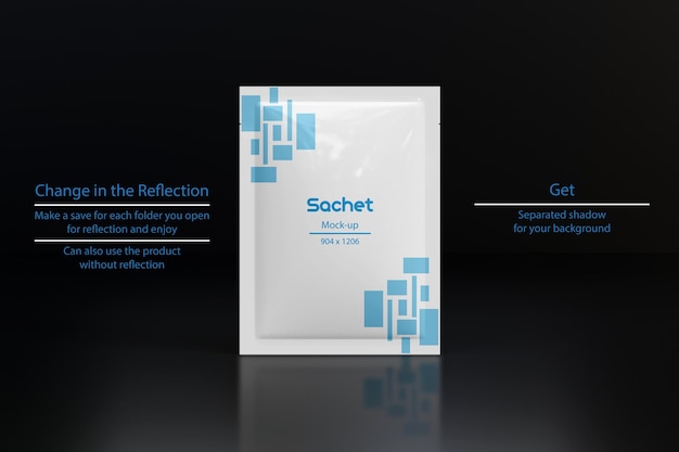 Sachet packaging mockup