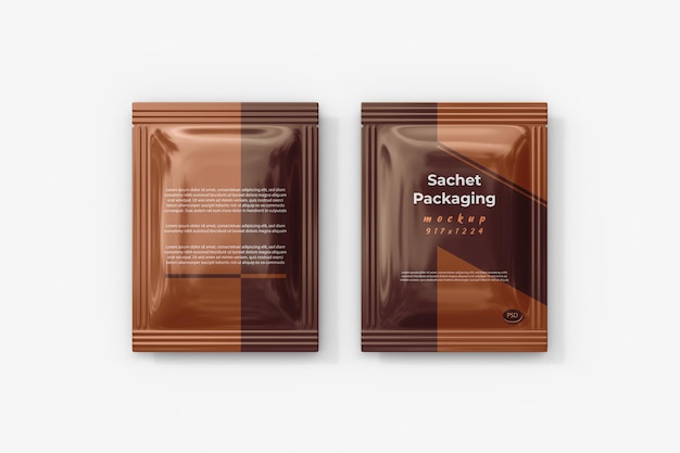 Sachet packaging mockup