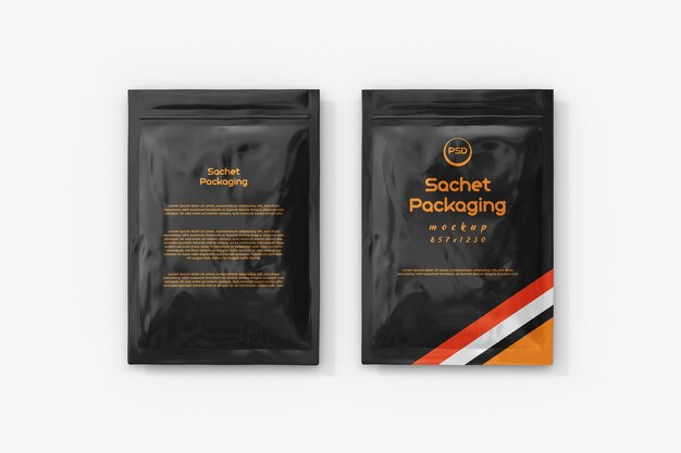 Sachet packaging mockup