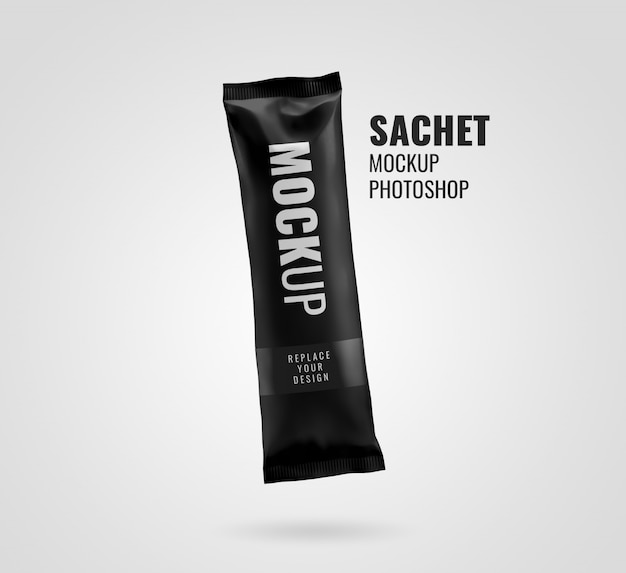 Sachet snack bar mockup rendering