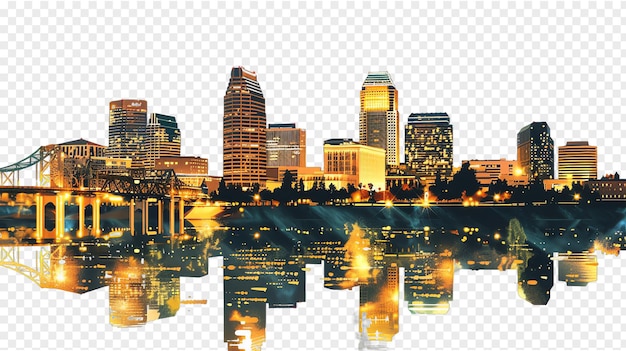 PSD sacramento city skyline isolated on transparent background