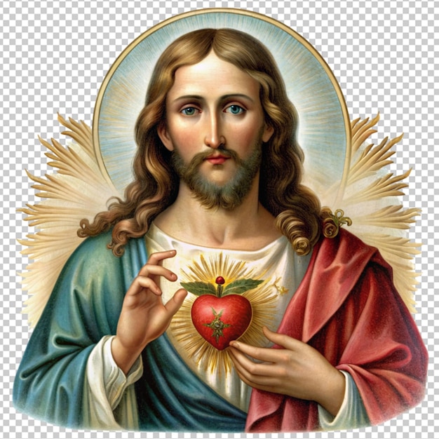 the sacred heart vintage religious illustrate