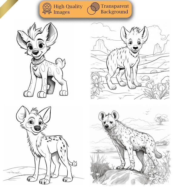 PSD safari animal coloring book set