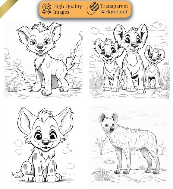 PSD safari animal coloring book set