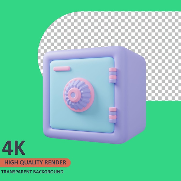 Safe 3d business icon illustration high quality render