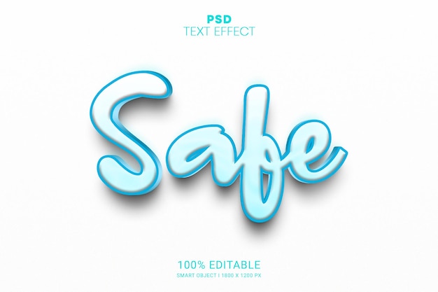 Safe 3D PSD Editable Text Effect Design