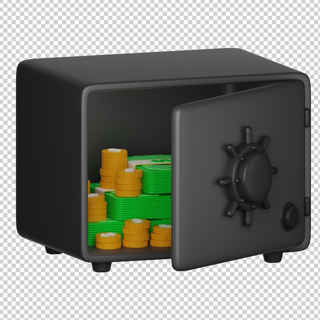 Safe deposit box 3d illustration