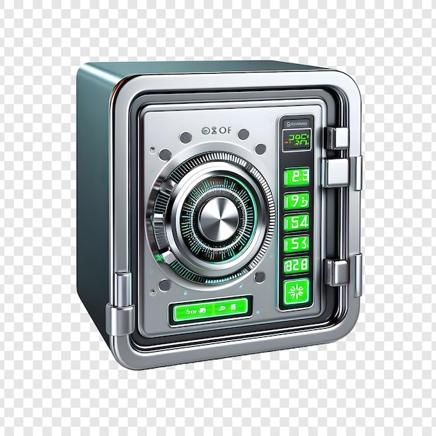 PSD safe with lock isolated on transparent background