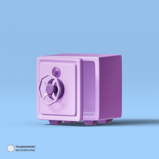 Safety Locker Safe box icon Isolated 3d render Illustration