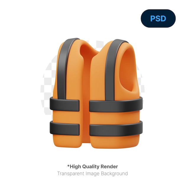 Safety Vest 3D Icon Premium Psd