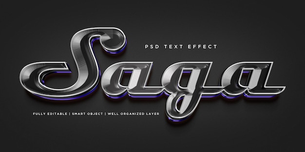 Saga 3d style text effect